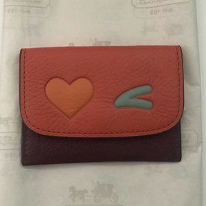 Coach Leather Heart Card Case Pouch F11720